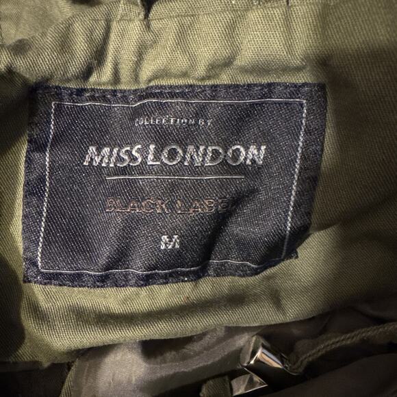 Miss London combat Green jacket lightweight chic women’s casual Size Medium - Picture 3 of 5